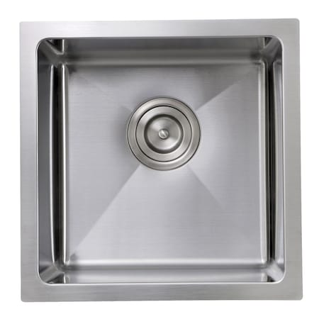 Nantucket Sinks Sink, 304 Stainless Steel, 15" W x 15" L x 9" H SR1515
